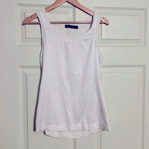 Polyester and cotton, white tank top